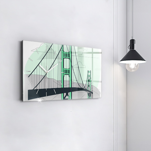 Horloge rectangulaire horizontale Pont vert