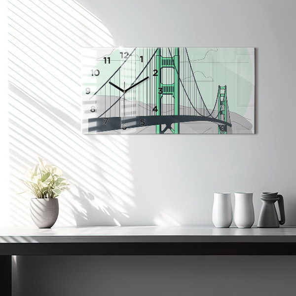 Horloge rectangulaire horizontale Pont vert