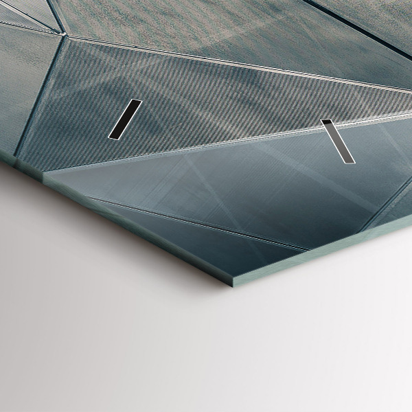 Horloge rectangulaire horizontale Triangles abstraits en métal