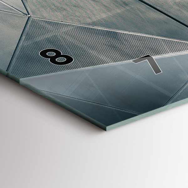 Horloge rectangulaire horizontale Triangles abstraits en métal