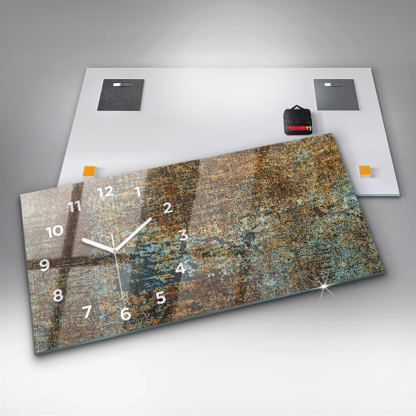 Horloge rectangulaire horizontale Texture de vieux métal
