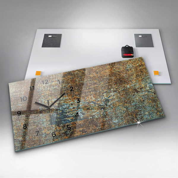 Horloge rectangulaire horizontale Texture de vieux métal