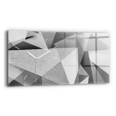 Horloge rectangulaire horizontale Abstraction géométrique grise