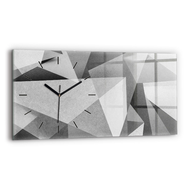 Horloge rectangulaire horizontale Abstraction géométrique grise