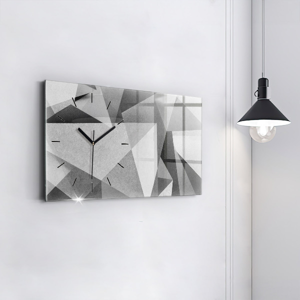 Horloge rectangulaire horizontale Abstraction géométrique grise