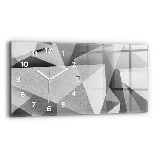 Horloge rectangulaire horizontale Abstraction géométrique grise