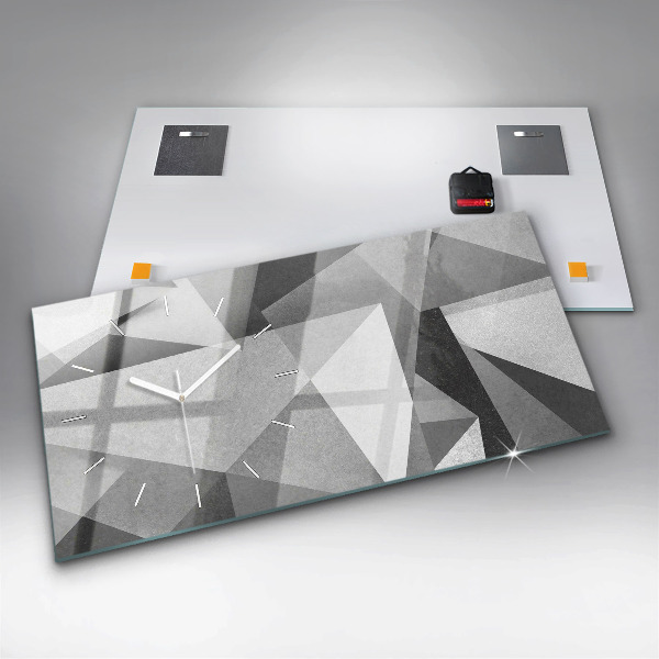 Horloge rectangulaire horizontale Abstraction géométrique grise