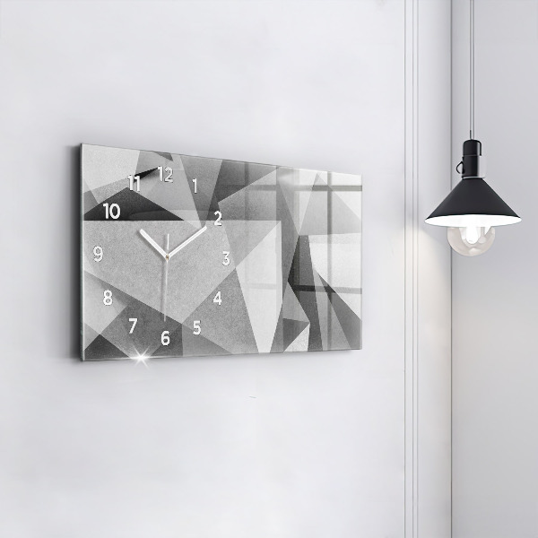 Horloge rectangulaire horizontale Abstraction géométrique grise