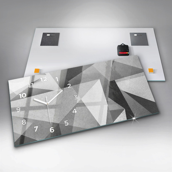 Horloge rectangulaire horizontale Abstraction géométrique grise