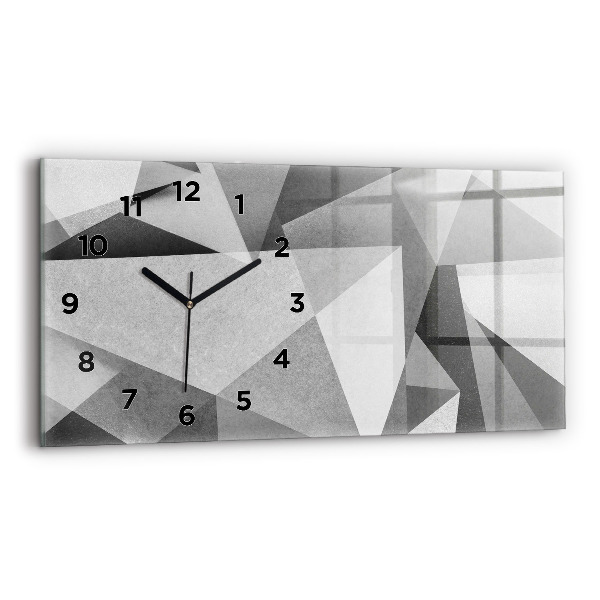 Horloge rectangulaire horizontale Abstraction géométrique grise