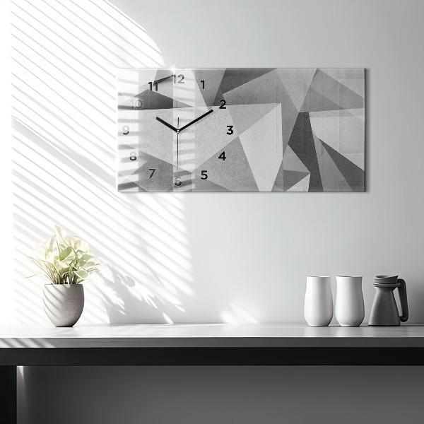 Horloge rectangulaire horizontale Abstraction géométrique grise