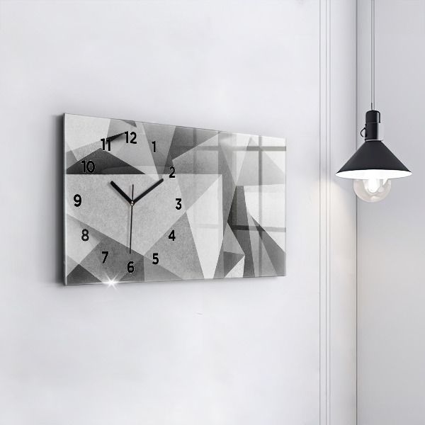 Horloge rectangulaire horizontale Abstraction géométrique grise