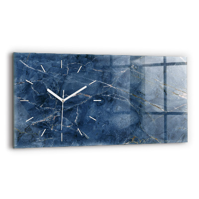 Horloge rectangulaire horizontale Texture de marbre bleu