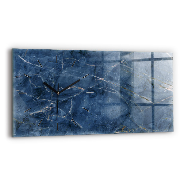Horloge rectangulaire horizontale Texture de marbre bleu