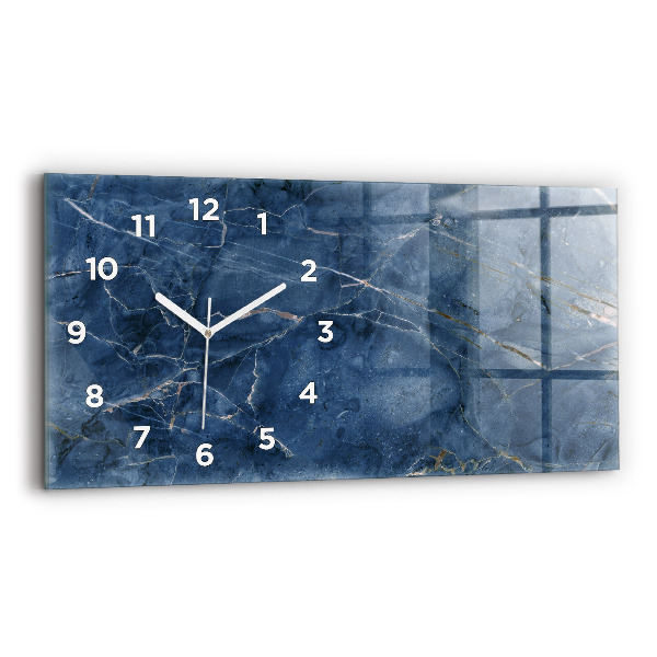 Horloge rectangulaire horizontale Texture de marbre bleu