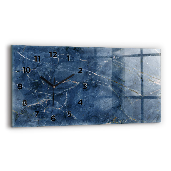 Horloge rectangulaire horizontale Texture de marbre bleu