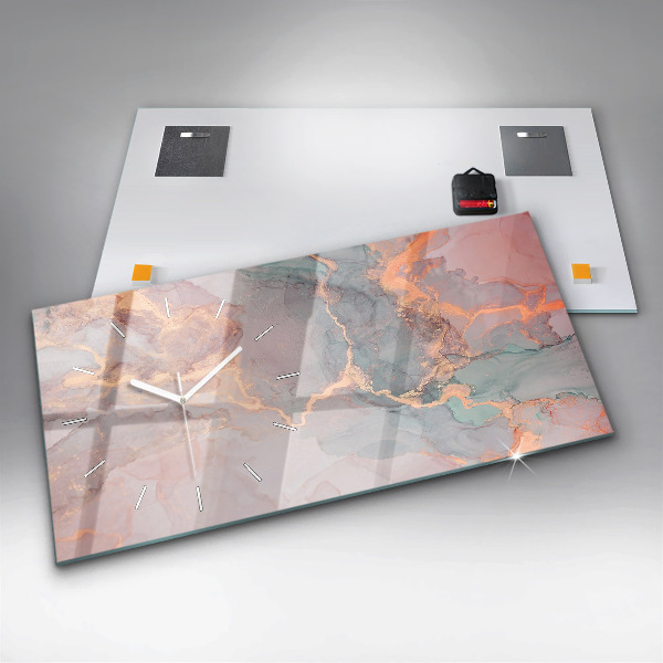 Horloge murale horizontale Texture de marbre