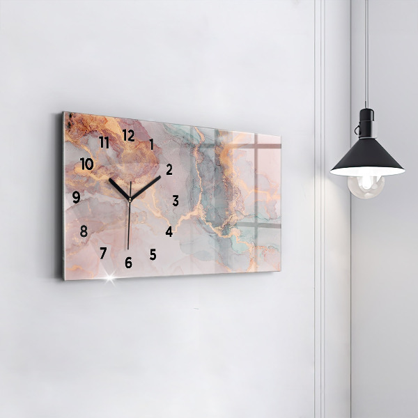 Horloge murale horizontale Texture de marbre