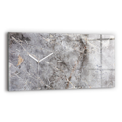 Horloge murale horizontale Pierre de marbre en granit gris