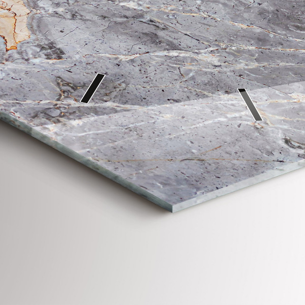 Horloge murale horizontale Pierre de marbre en granit gris