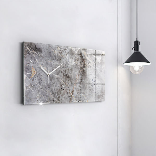 Horloge murale horizontale Pierre de marbre en granit gris