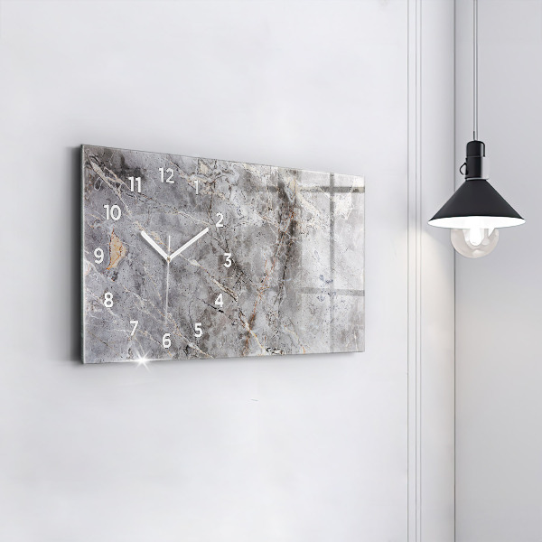 Horloge murale horizontale Pierre de marbre en granit gris
