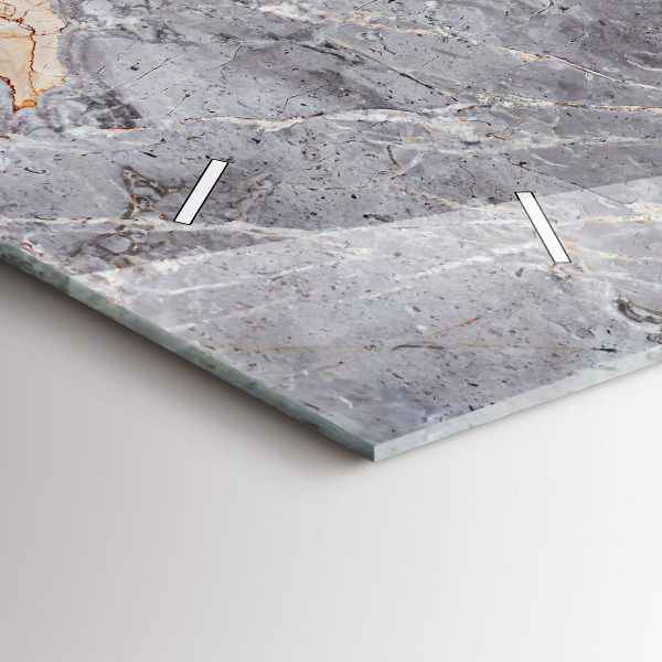 Horloge murale horizontale Pierre de marbre en granit gris