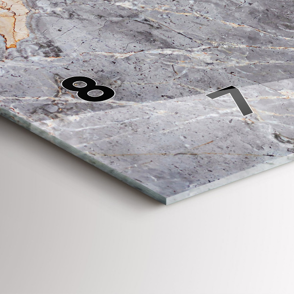 Horloge murale horizontale Pierre de marbre en granit gris