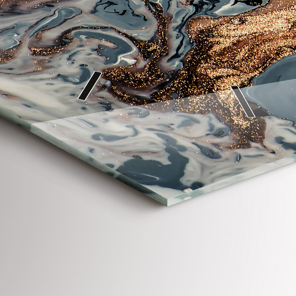 Horloge murale horizontale Art abstrait du marbre