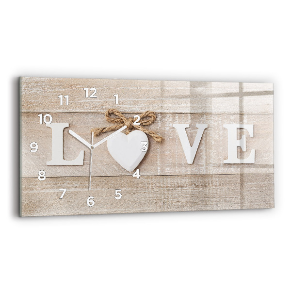 Horloge rectangulaire horizontale 'L''inscription amour'