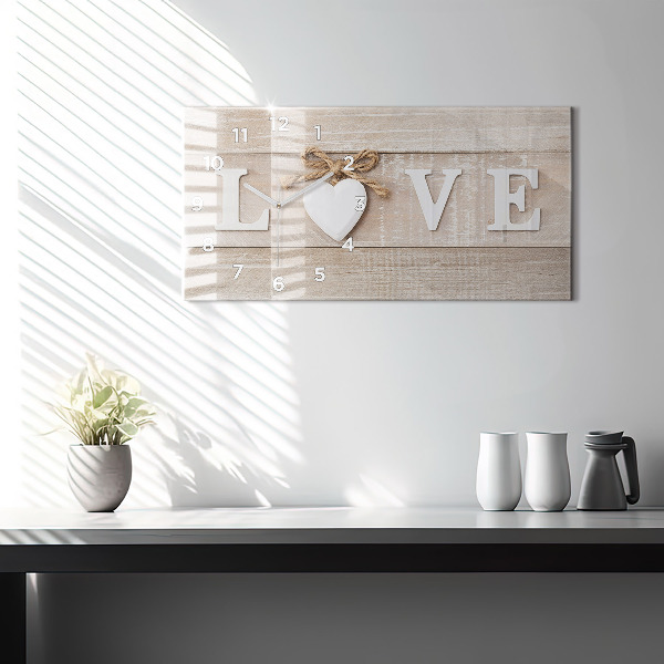 Horloge rectangulaire horizontale 'L''inscription amour'