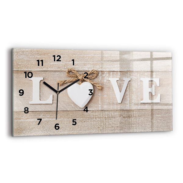 Horloge rectangulaire horizontale 'L''inscription amour'
