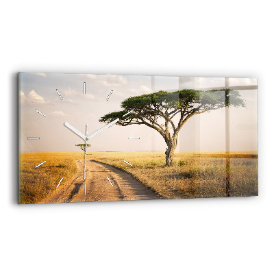 Horloge rectangulaire horizontale Paysage africain