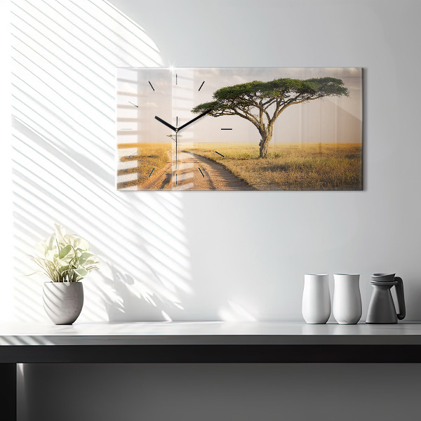 Horloge rectangulaire horizontale Paysage africain