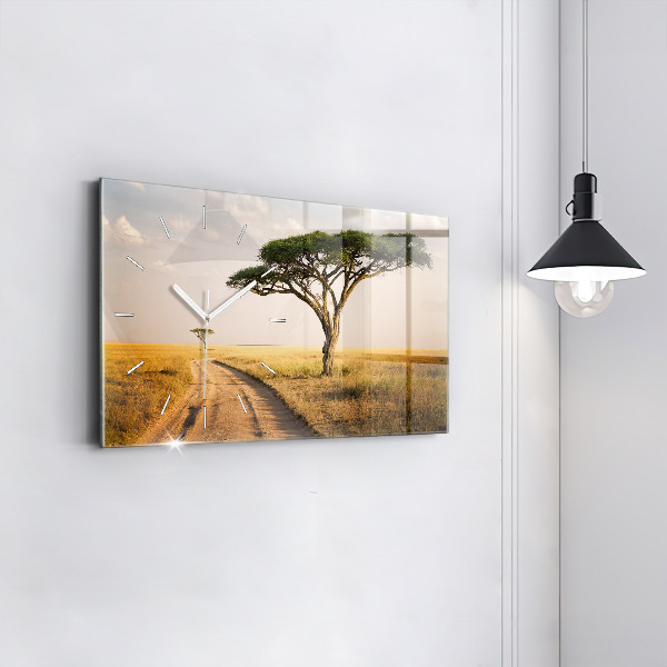 Horloge rectangulaire horizontale Paysage africain