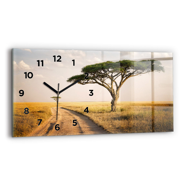 Horloge rectangulaire horizontale Paysage africain