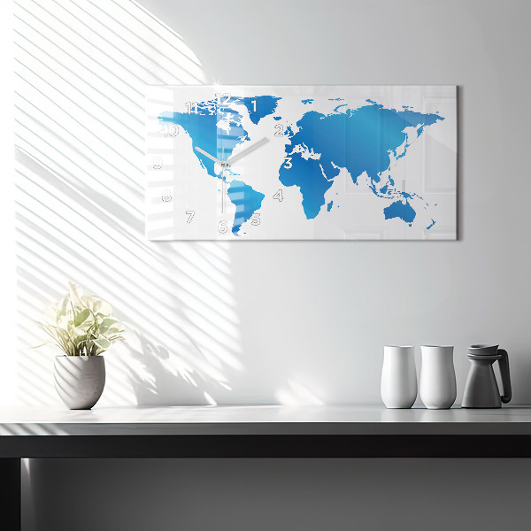 Horloge rectangulaire horizontale Carte du monde