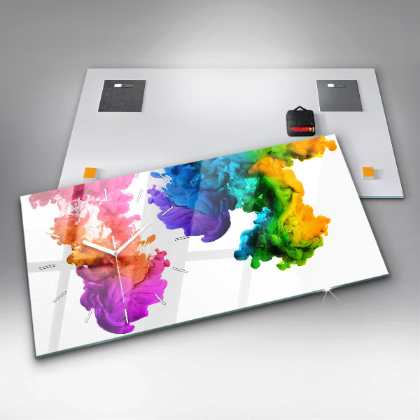 Horloge rectangulaire horizontale Arc-en-ciel de couleurs