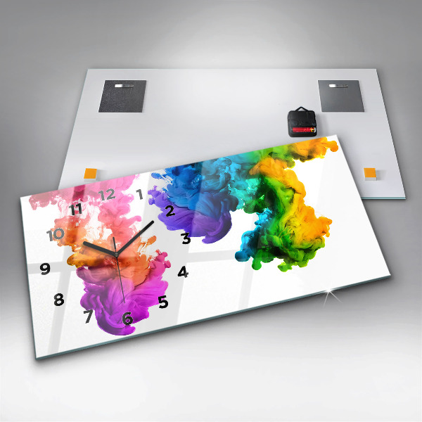 Horloge rectangulaire horizontale Arc-en-ciel de couleurs