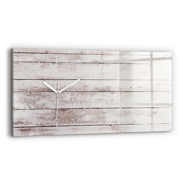 Horloge rectangulaire horizontale Planches de bois clair