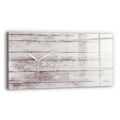 Horloge rectangulaire horizontale Planches de bois clair