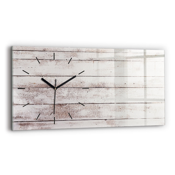 Horloge rectangulaire horizontale Planches de bois clair