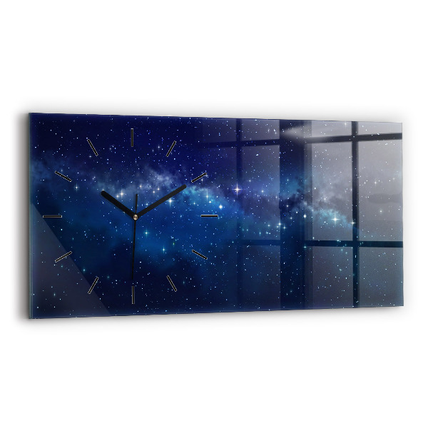 Horloge rectangulaire horizontale Étoiles du ciel sombre