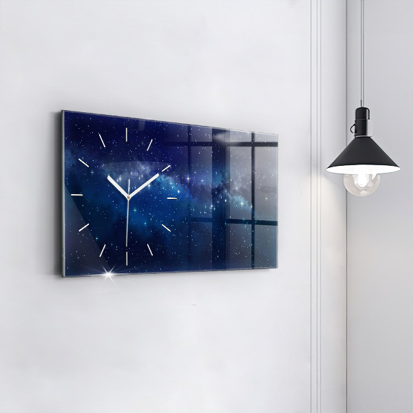 Horloge rectangulaire horizontale Étoiles du ciel sombre