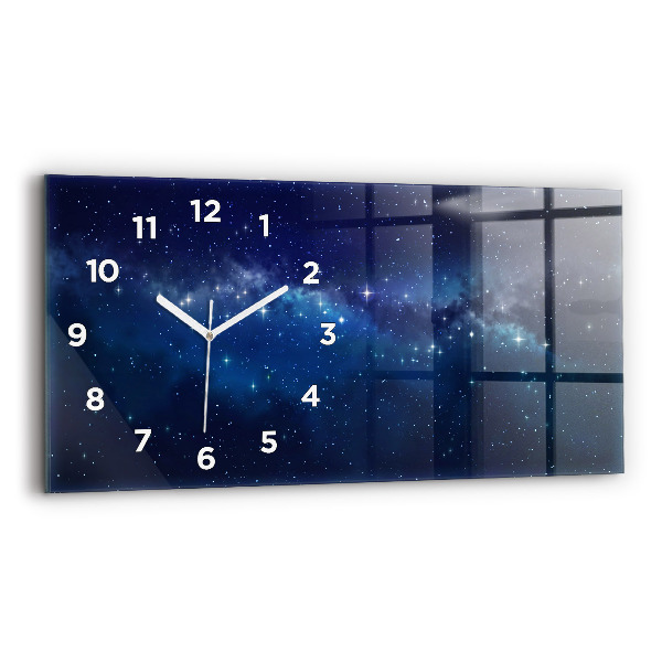 Horloge rectangulaire horizontale Étoiles du ciel sombre