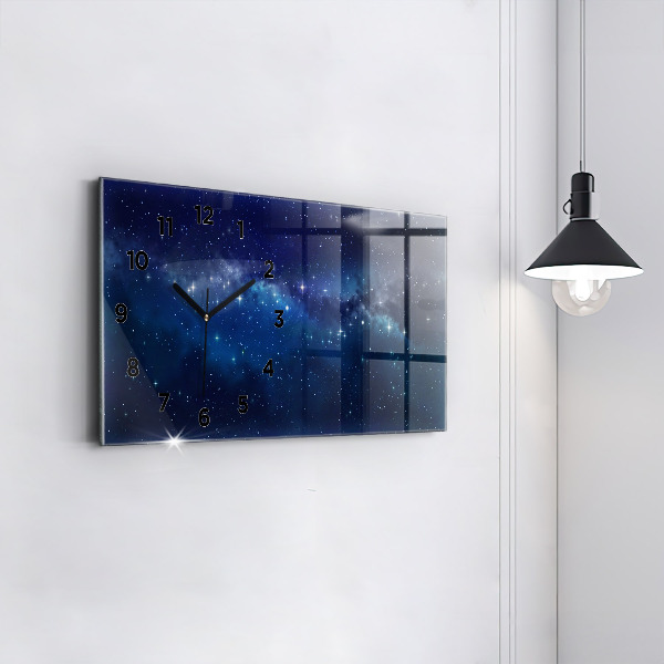 Horloge rectangulaire horizontale Étoiles du ciel sombre