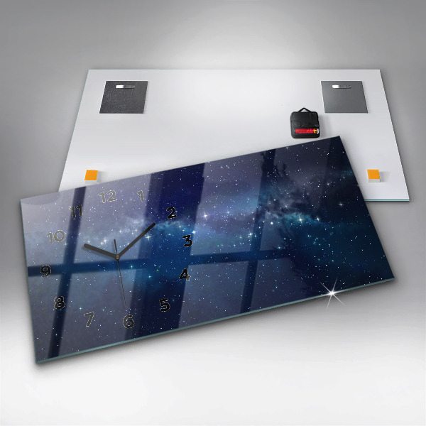 Horloge rectangulaire horizontale Étoiles du ciel sombre