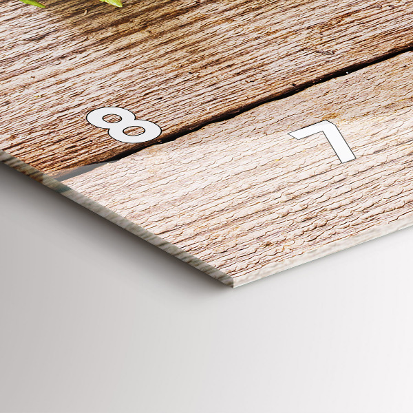 Horloge rectangulaire horizontale Fleurs sur bois