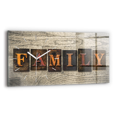 Horloge rectangulaire horizontale 'La famille d''inscriptions'
