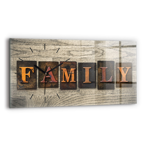 Horloge rectangulaire horizontale 'La famille d''inscriptions'